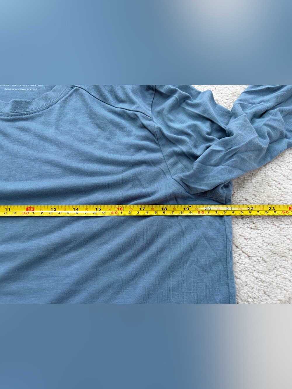 Free Fly Men’s Size Large Bamboo Shade Long Sleeve Blue Stretchy UPF Sun Shirt - Picture 8 of 9